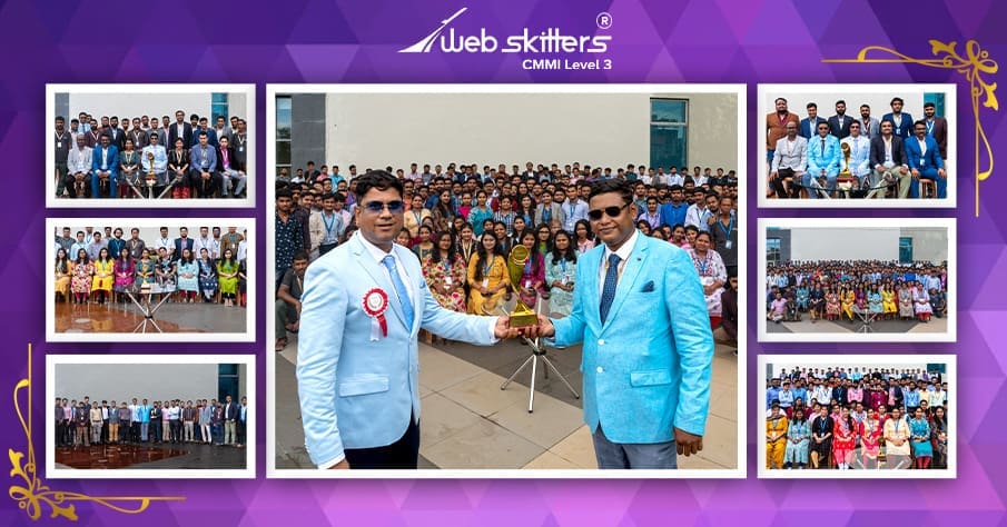 A picture showcasing how webskitters (Best Web development company in kolkata) have grown over the years under the leadership of its CEO Atanu Sarkar