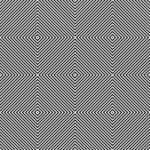 Black-and-white geometric pattern with repeating diagonal lines forming diamond shapes