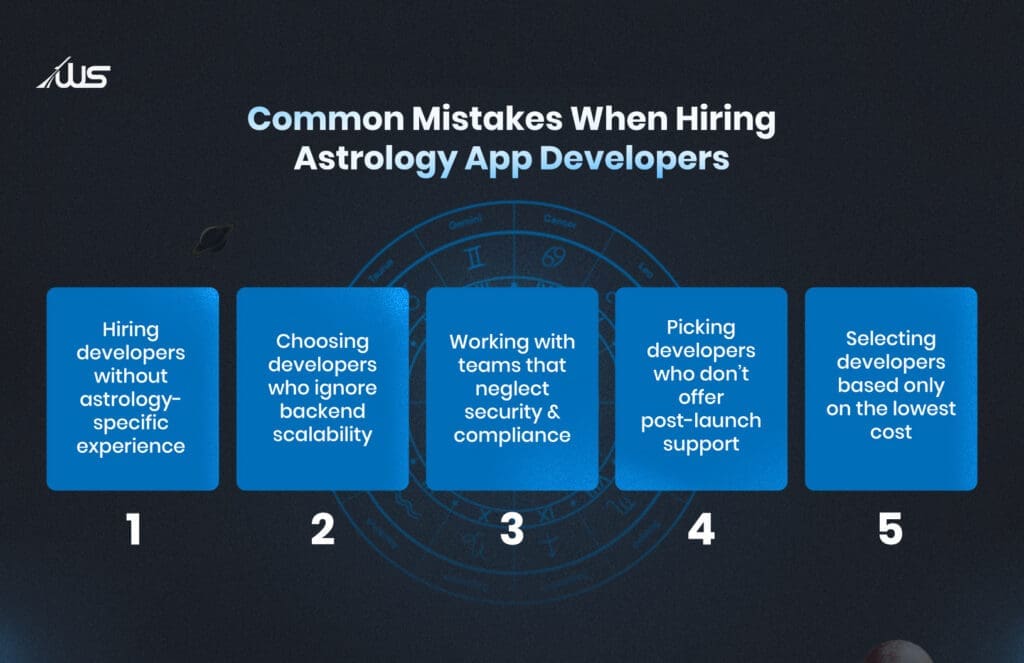 Common mistakes when hiring an astrology app developer