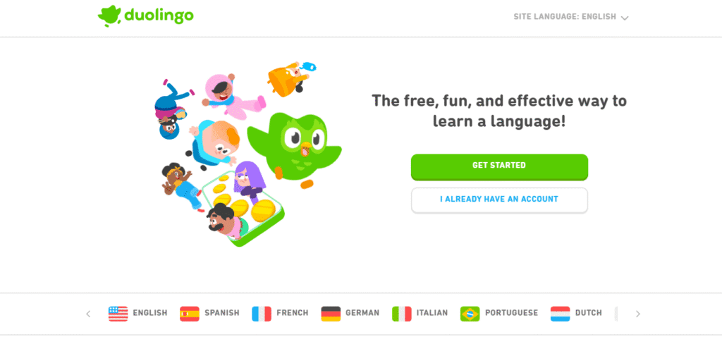 Duolingo has minimal but interactive typography.