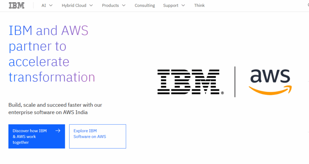 IBM website is minimalist and the typography is clear and concise.