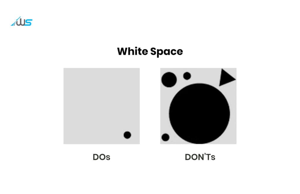 White space in web design is any void in the interface that doesn't have any element (even if it's not white).