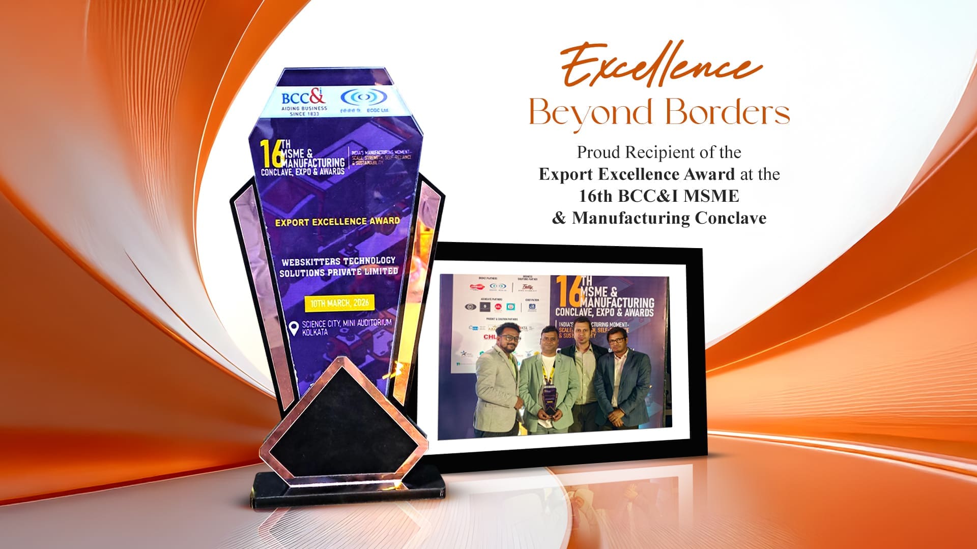 Pride of Bengal: Webskitters Honored with Export Excellence Award by BCC&I